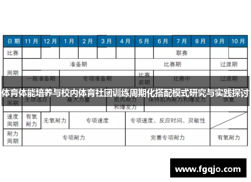 体育体能培养与校内体育社团训练周期化搭配模式研究与实践探讨